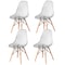 Fabulaxe Dining Chair w/Wooden Dowel Eiffel Legs, DSW Transparent Plastic Shell Accent Chair, Gray 4PK QI004627.GY.4 - alternate 1